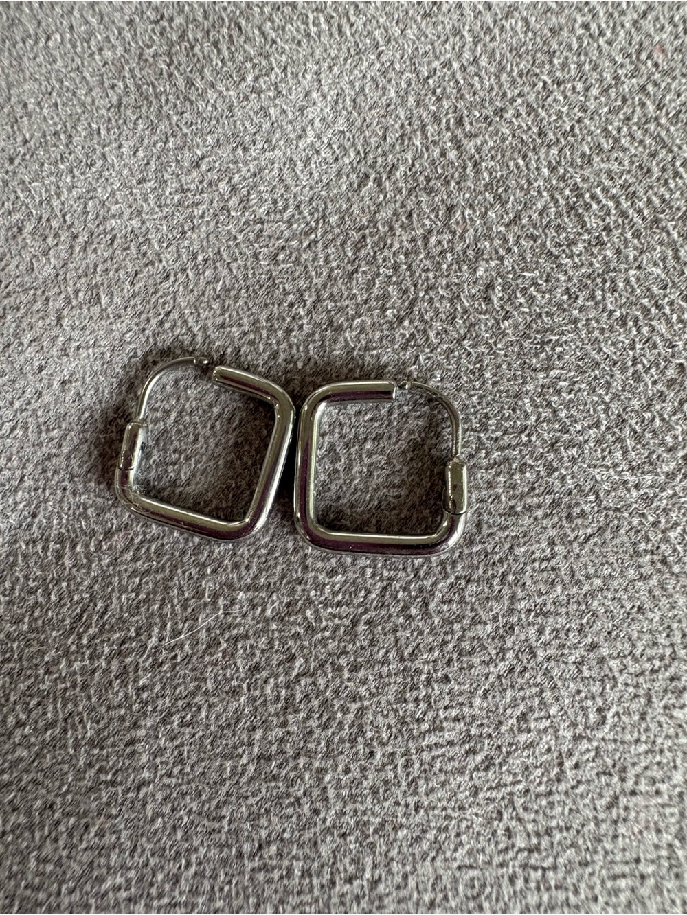 Square Silver Hoop Earrings - Minimal Women Accessories
